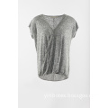 Novelty grey short sleeve cap sleeve pullover